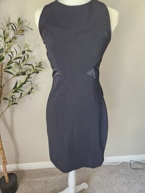 Rhapsody Black Sleeveless Midi Dress with Side Insets